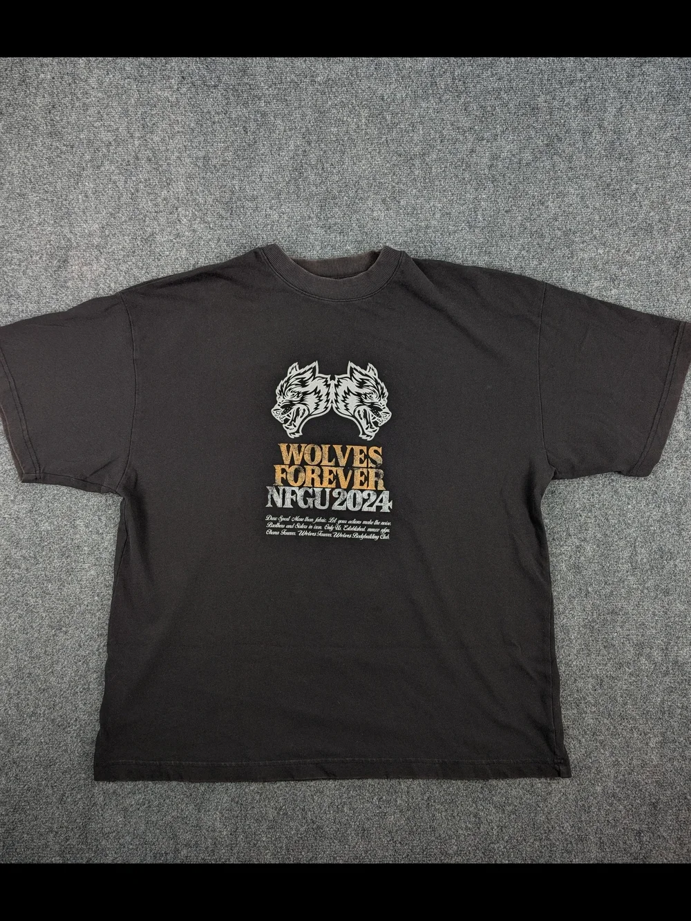 Darc Sport Wolves Forever NFGU 2024 T-Shirt Large Black Vintage Wash - Picture 2 of 7